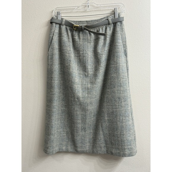 Alfred Dunner Vintage Wool Straight Skirt w/Belt Womens Size 12 Plaid - Picture 1 of 10